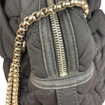 Chanel Black Quilted Satin Chain Shoulder Bag 2008