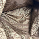 Fendi Brown Leather Trim Zucca Mamma Forever Baguette