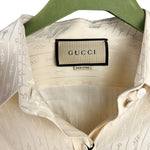 Gucci Ivory Silk Horsebit Button Down Top