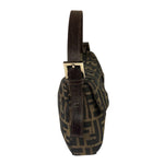 Fendi Brown Leather Trim Baguette