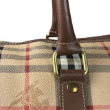 Burberry Beige/Brown Leather House Check Boston Bag