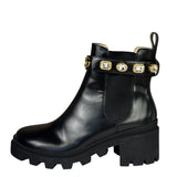 Gucci Black Kingsnake Leather Chelsea Ankle Boots