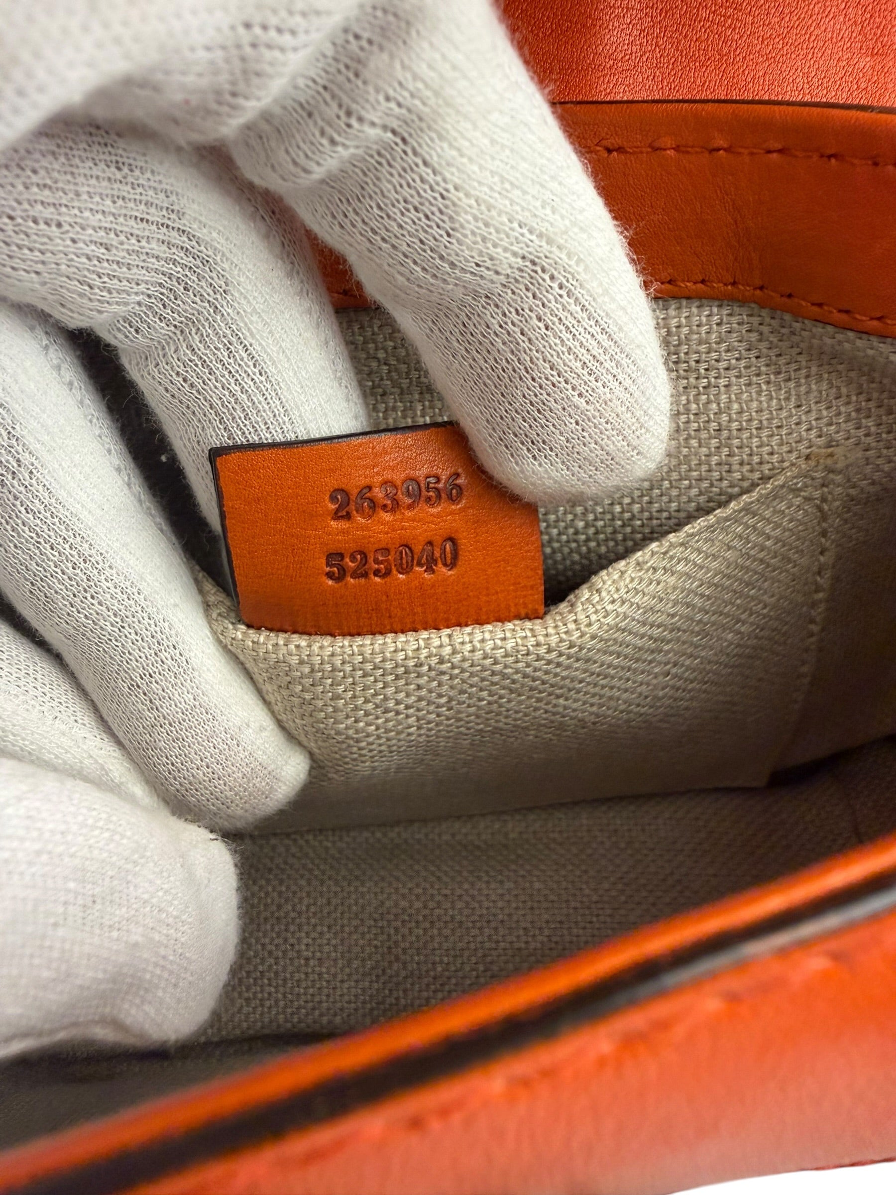Gucci Orange Leather Snaffle Shoulder Bag