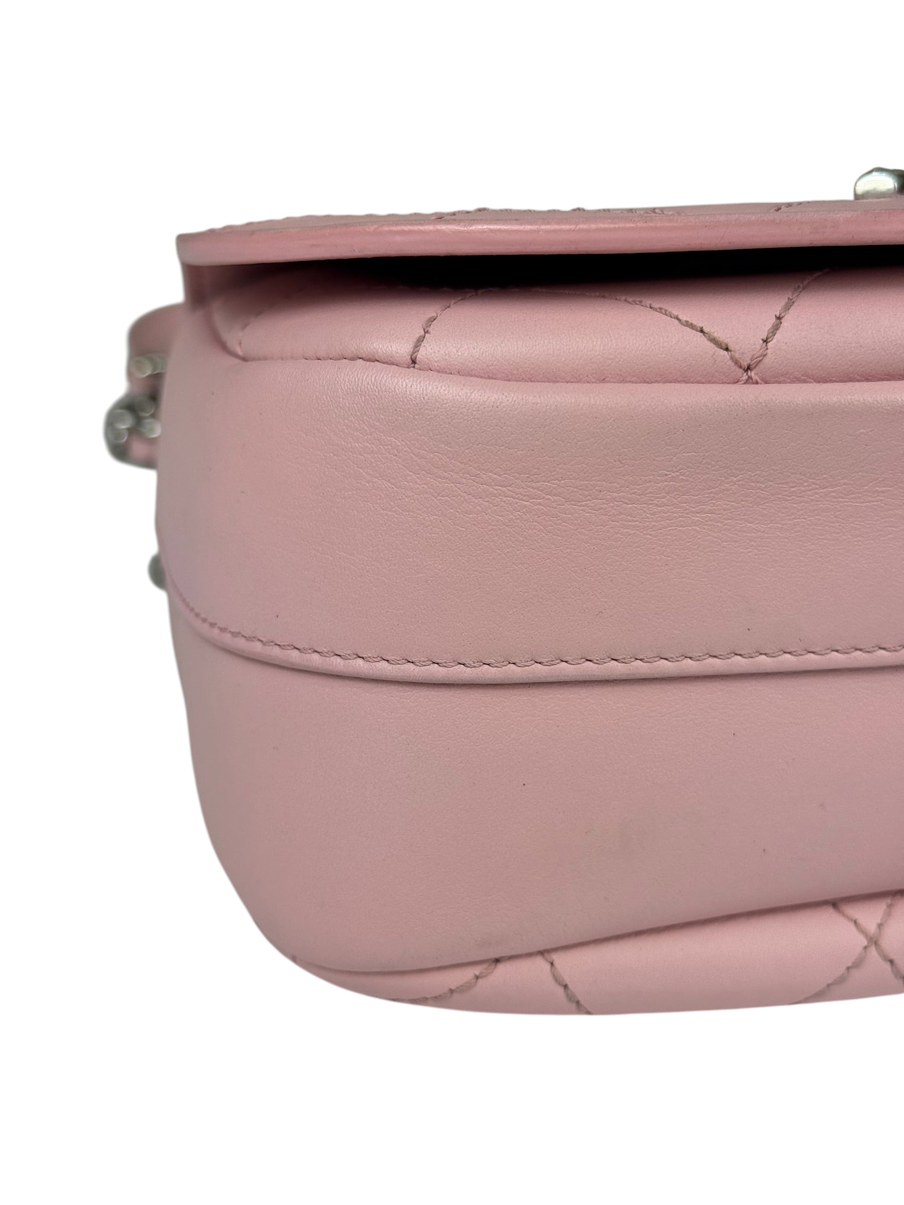 Chanel Pink Stitch Quilt Ring My Bag 2Way Flap 2017