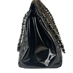 Chanel Large Black Patent Leather Mademoiselle Bowling Bag 2011-12