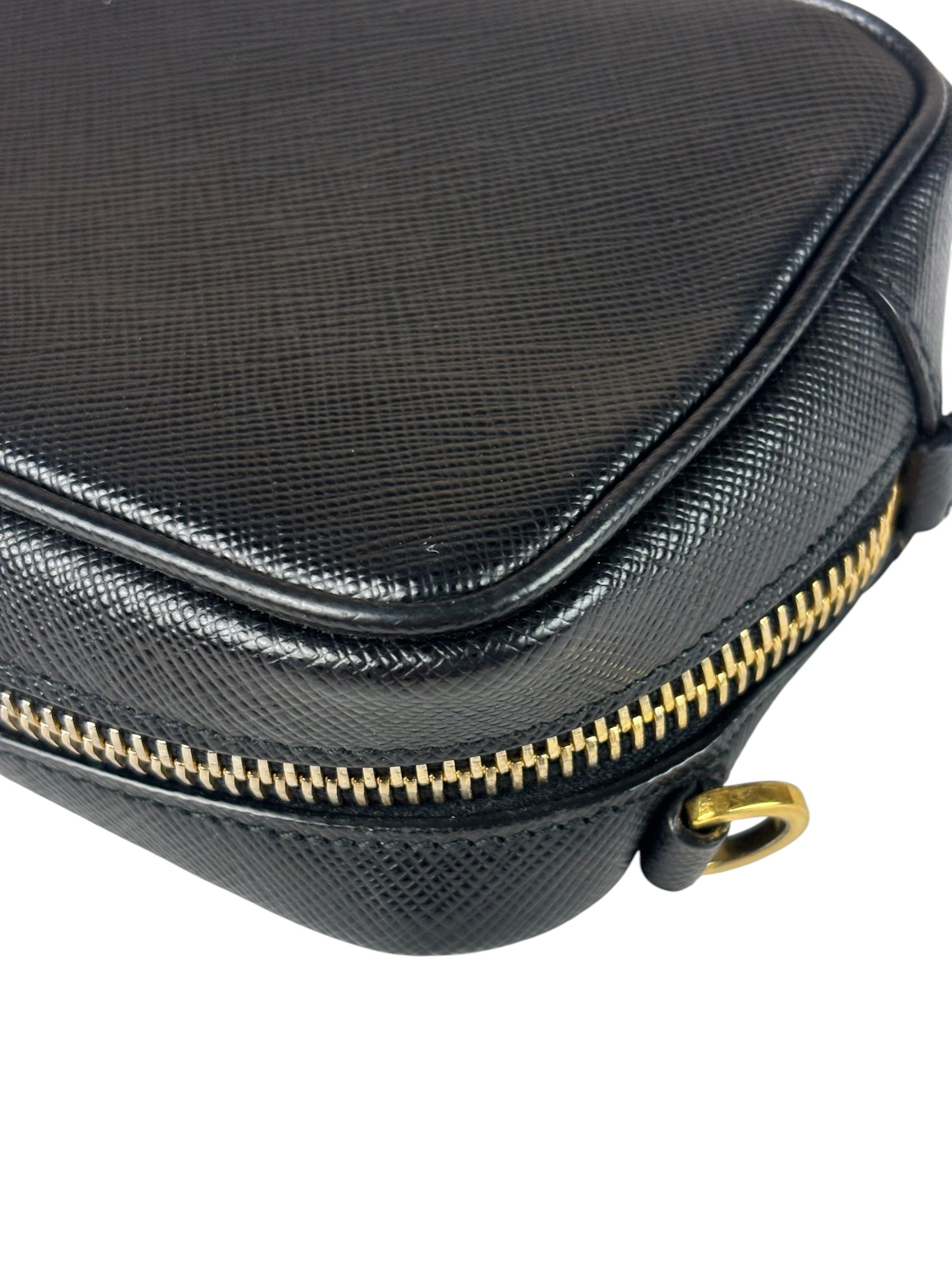 Prada Black Saffiano Leather Mini Camera Bag