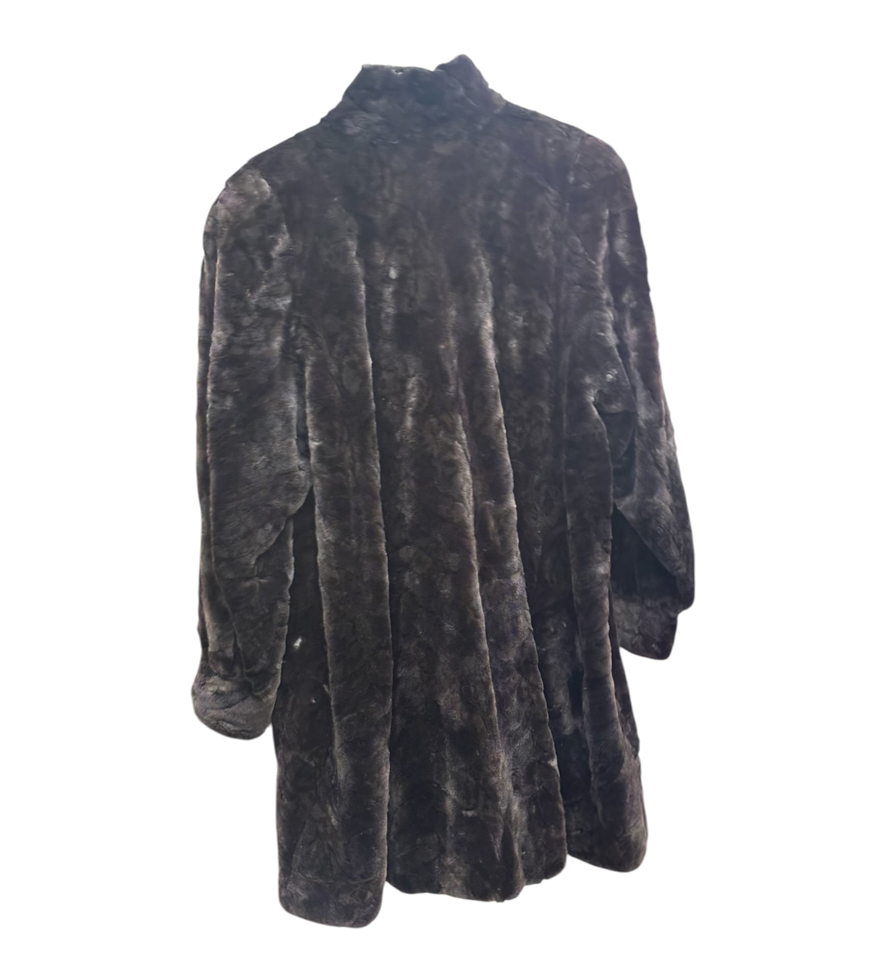 Saga Purple Ranched Mink Fur Long Coat