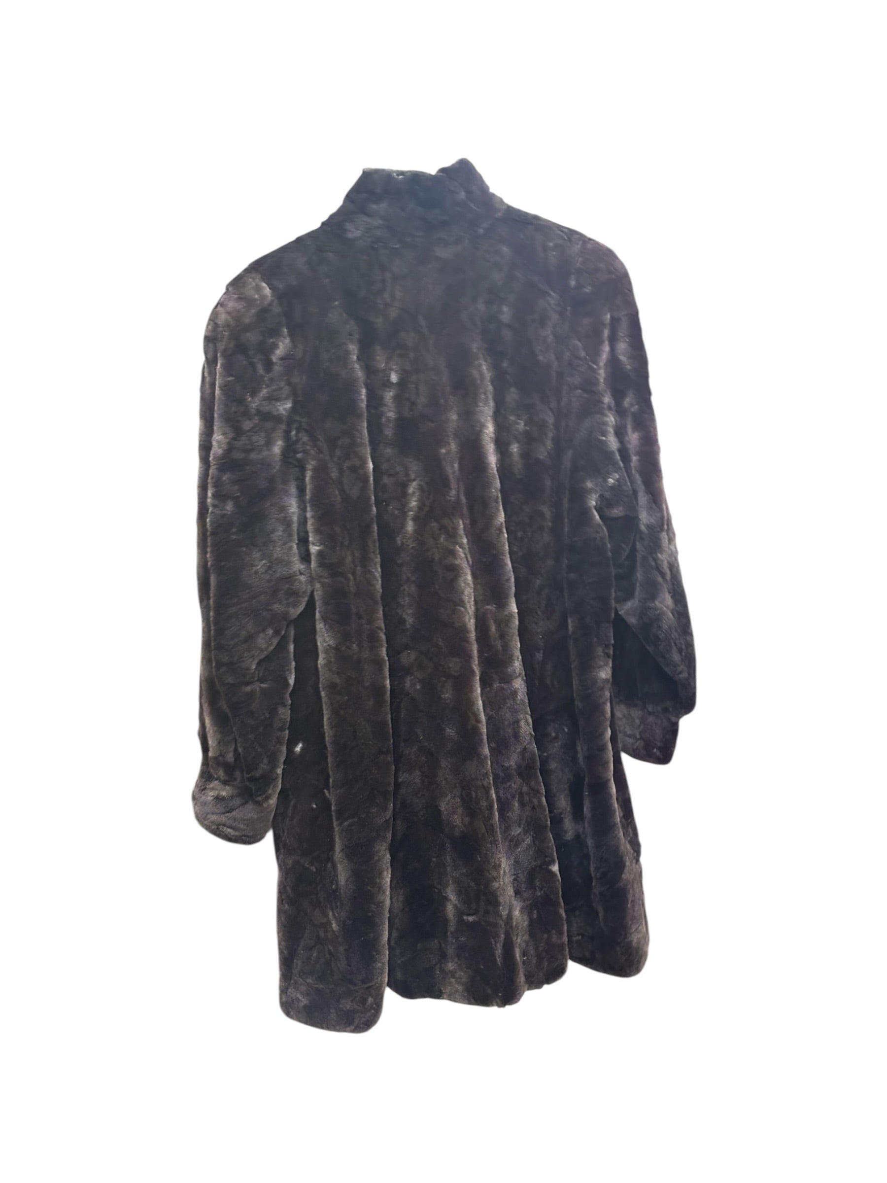 Saga Purple Ranched Mink Fur Long Coat