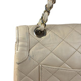 Chanel Beige Quilted CC Vintage Double Flap Bag 90s