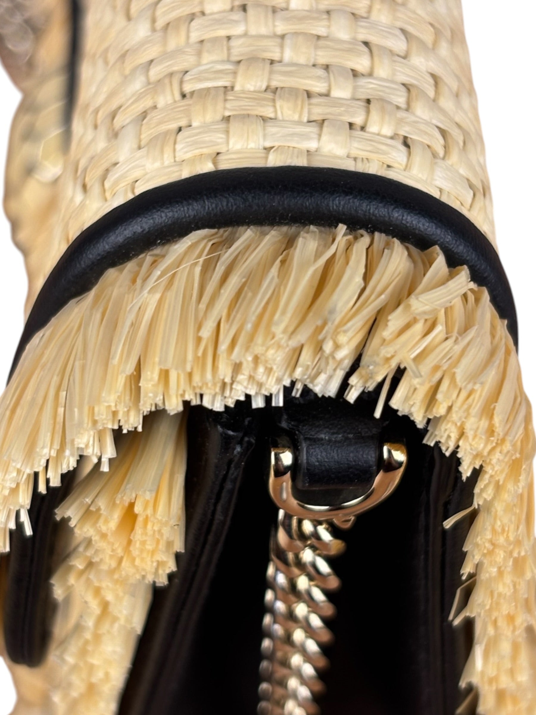 Bvlgari Serpenti Forever Mini Raffia Bag Beige