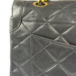 Chanel Black Leather Jumboo Double Flap Shoulder Bag