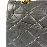 Chanel Black Leather Jumboo Double Flap Shoulder Bag