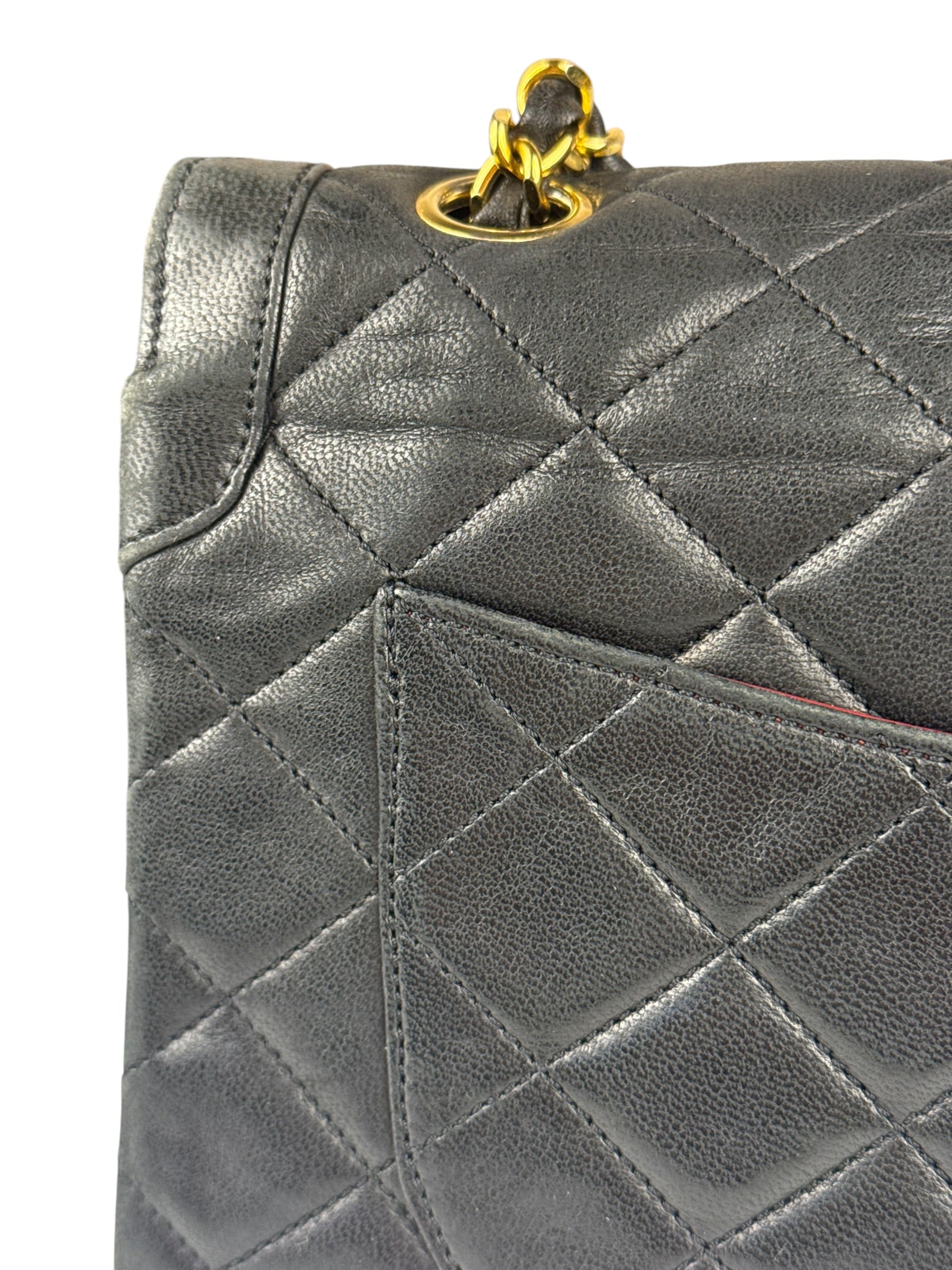 Chanel Black Leather Jumboo Double Flap Shoulder Bag