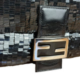 Fendi Vintage Black Sequin Baguette Shoulder Bag