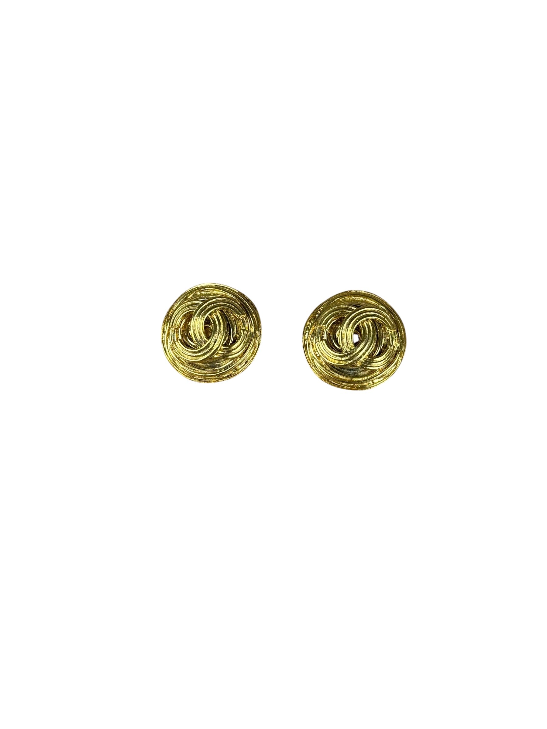 Chanel Gold CC Embellished Earrings