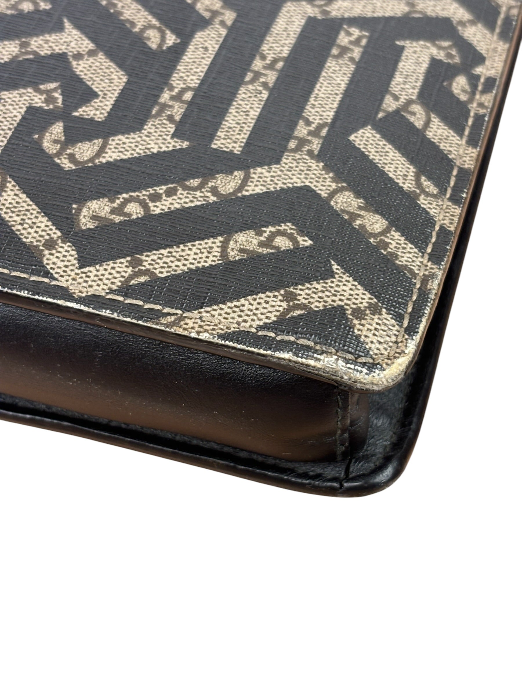 Gucci Beige/Black GG Caleido Web Zip Crossbody Bag