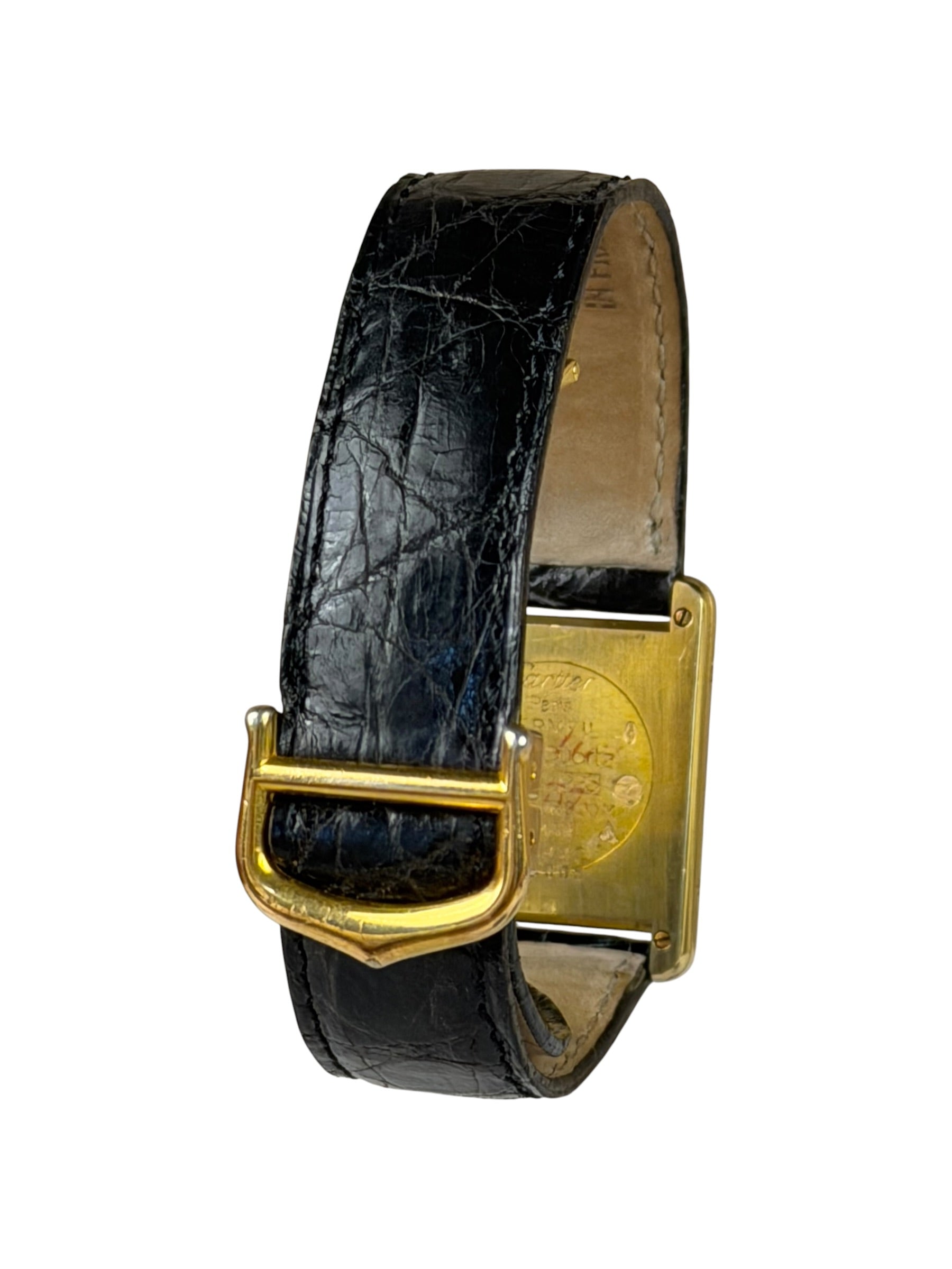 Cartier Must De Tank Tri Color Black Strap