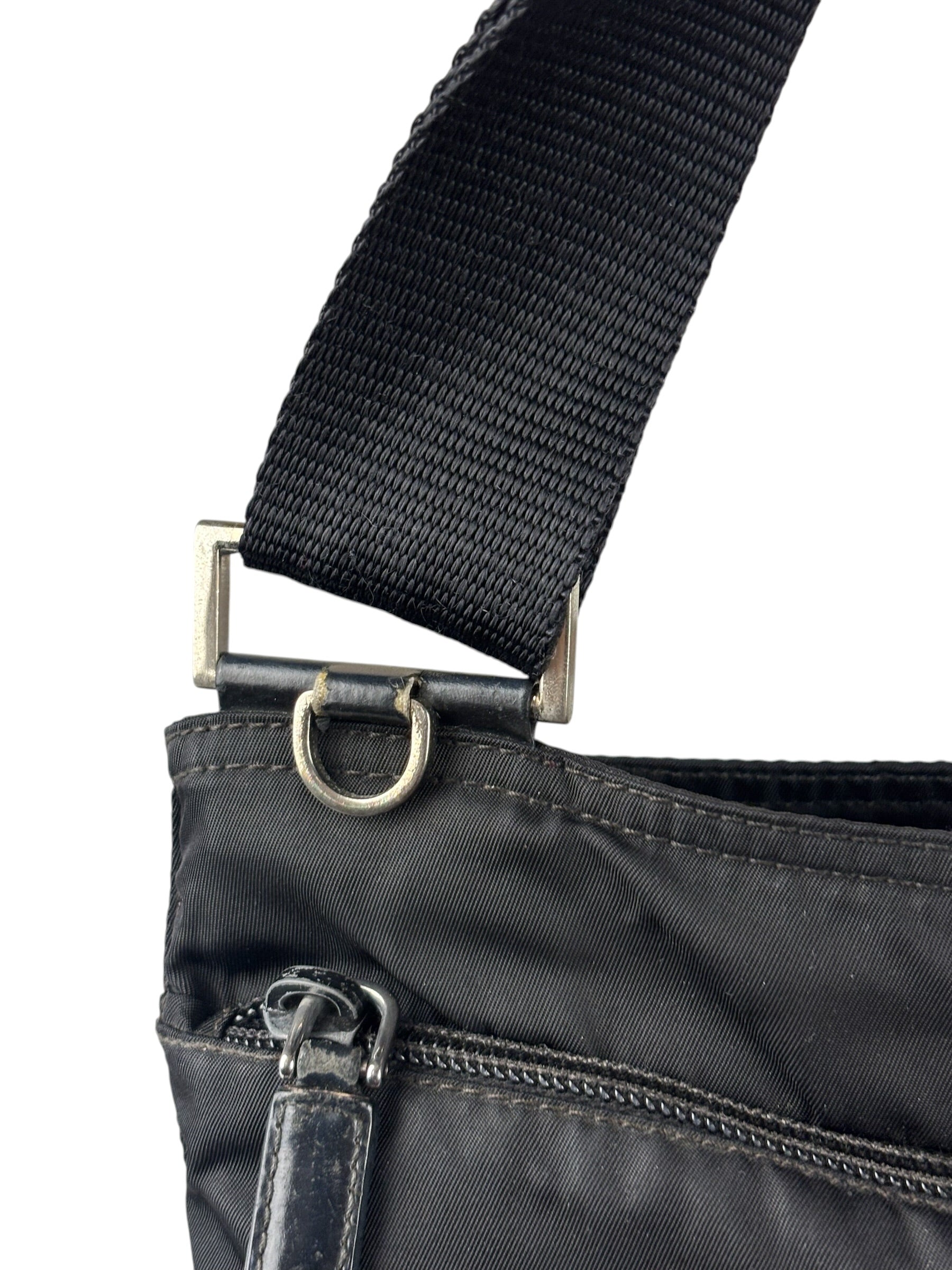 Prada Vintage Black Nylon Crossbody Bag