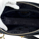 Chanel Black Choco Bar Stitch Caviar Chain Tote 2002