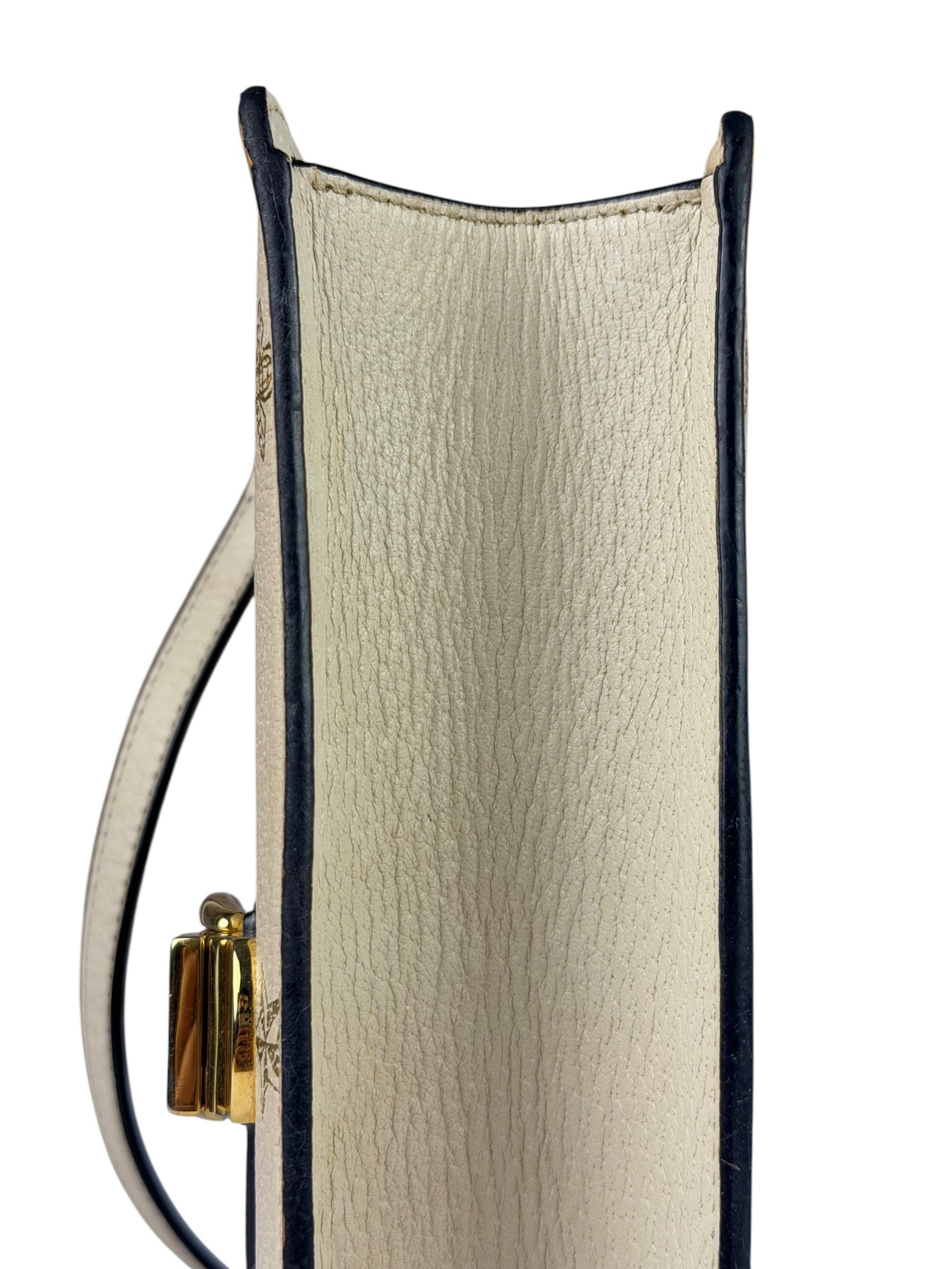 Gucci Textured Calfskin Bee Star Sylvie Shoulder Bag White