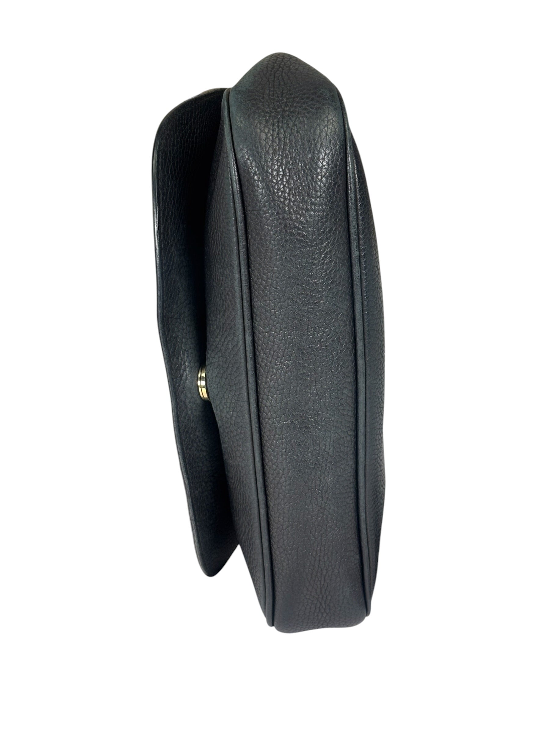 Gucci Black Pebbled Leather Soho Chain Flap Crossbody Bag