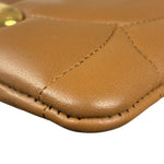 Mulberry Brown Leather Softie Quilted Coin Pouch