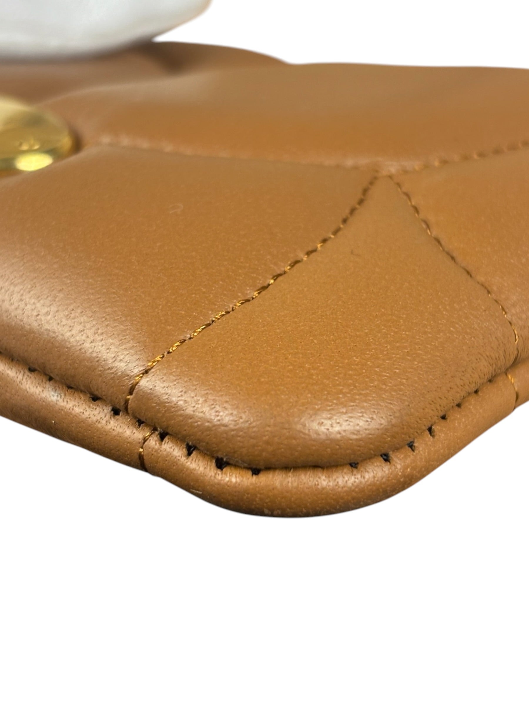 Mulberry Brown Leather Softie Quilted Coin Pouch