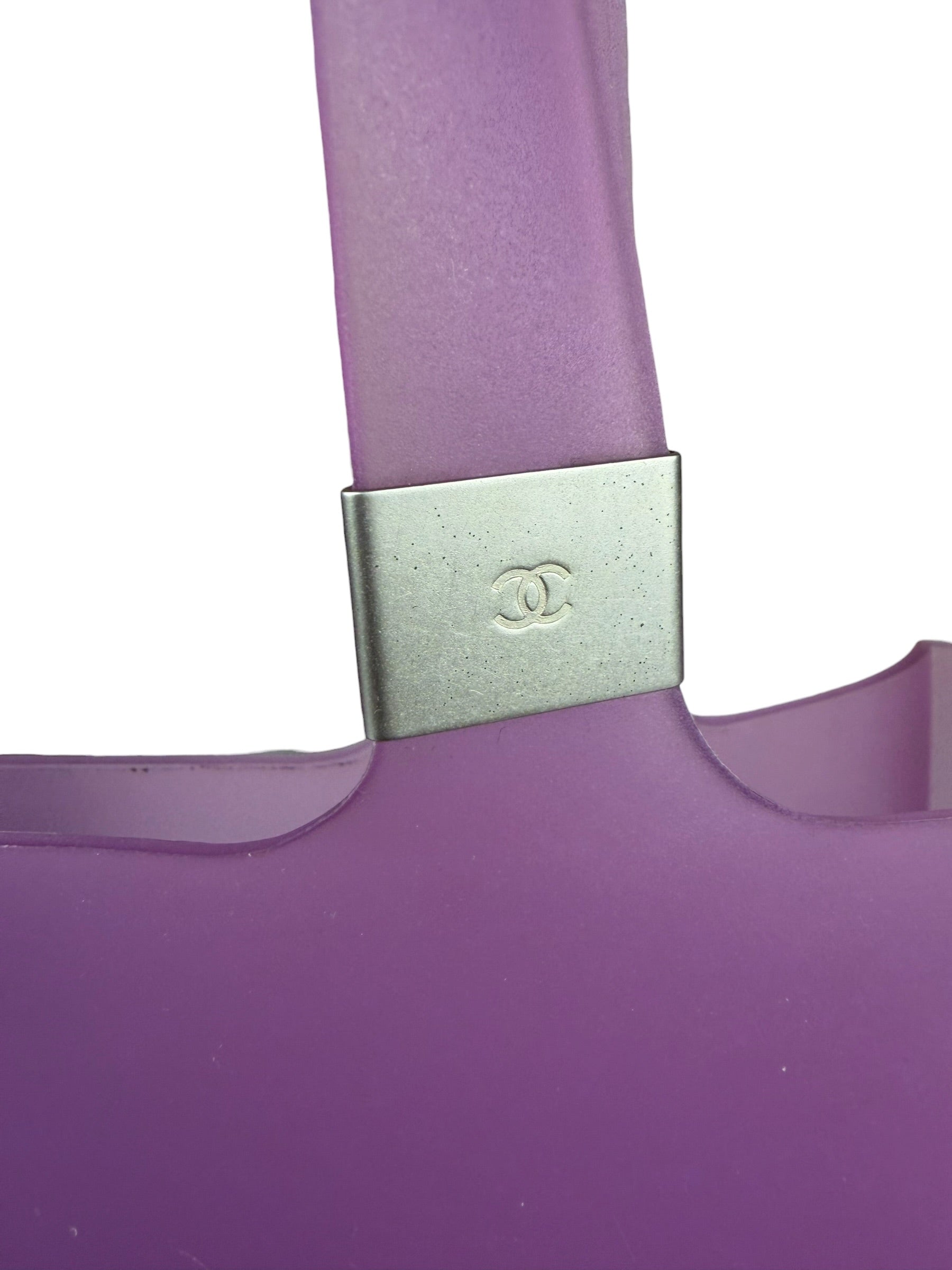 Chanel Vinatge Purple Jelly Rubber Tote Bag