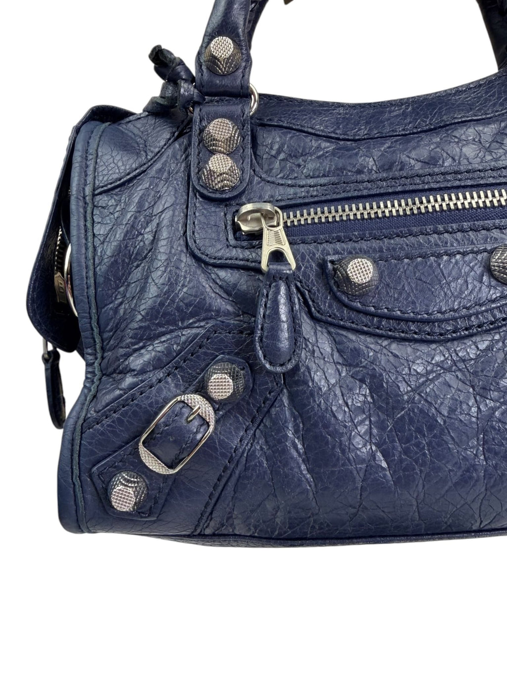 Balenciaga Navy Blue Mini City Bag