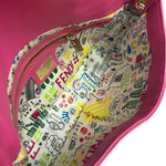 Fendi Pink Leather Logo Embossed Baguette