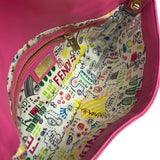 Fendi Pink Leather Logo Embossed Baguette