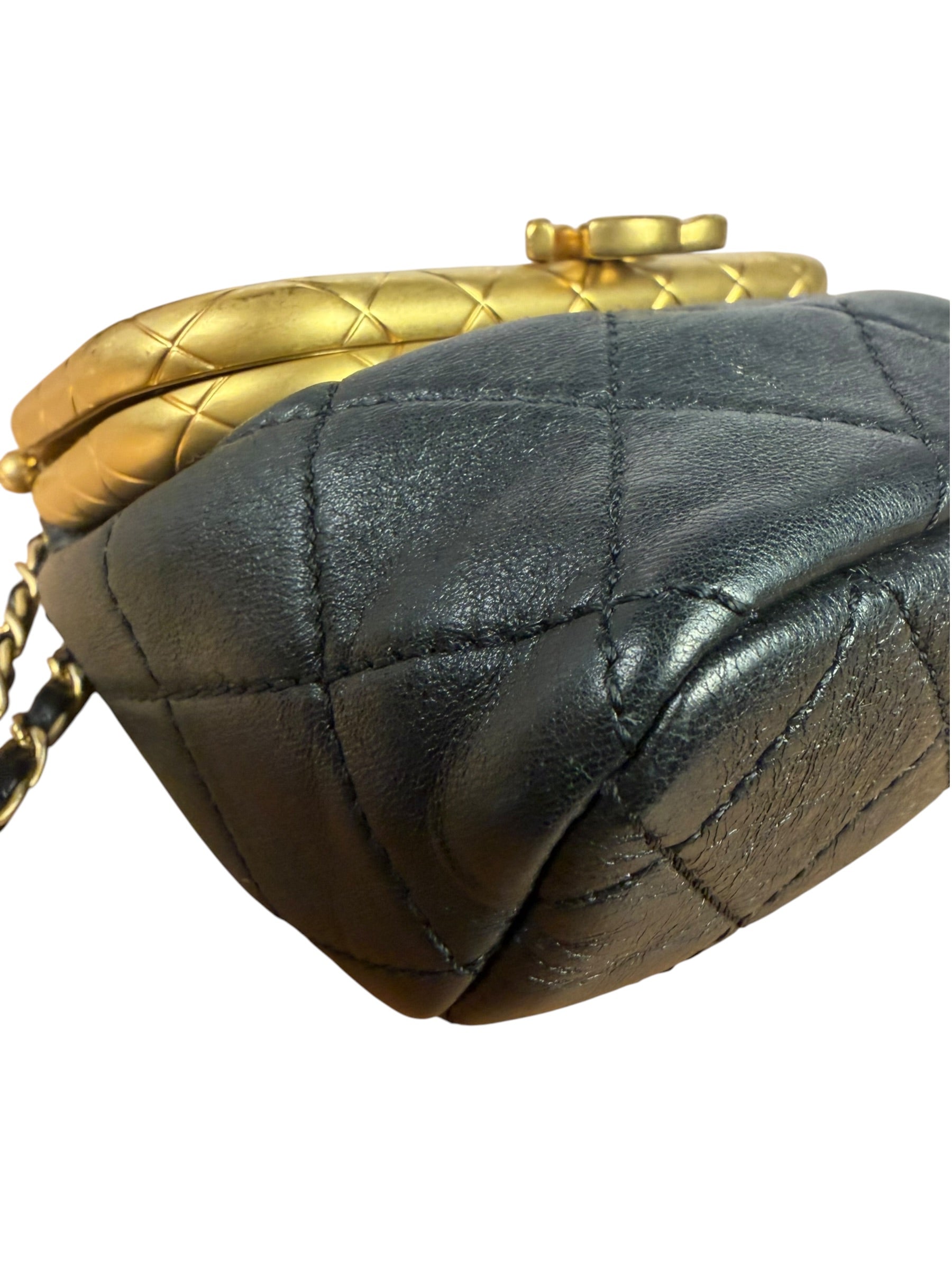 Chanel Black Quilted Leather Kiss-Lock My Crush Micro Bag 2020