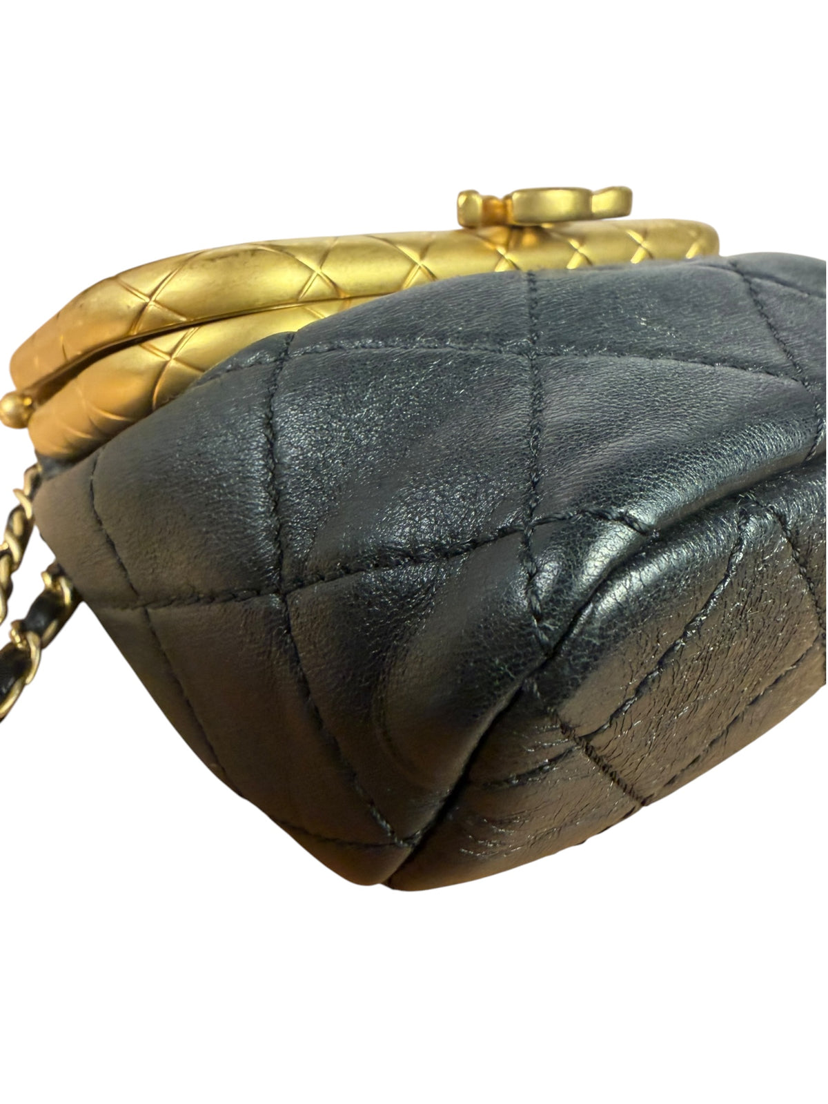 Chanel Black Quilted Leather Kiss-Lock My Crush Micro Bag 2020