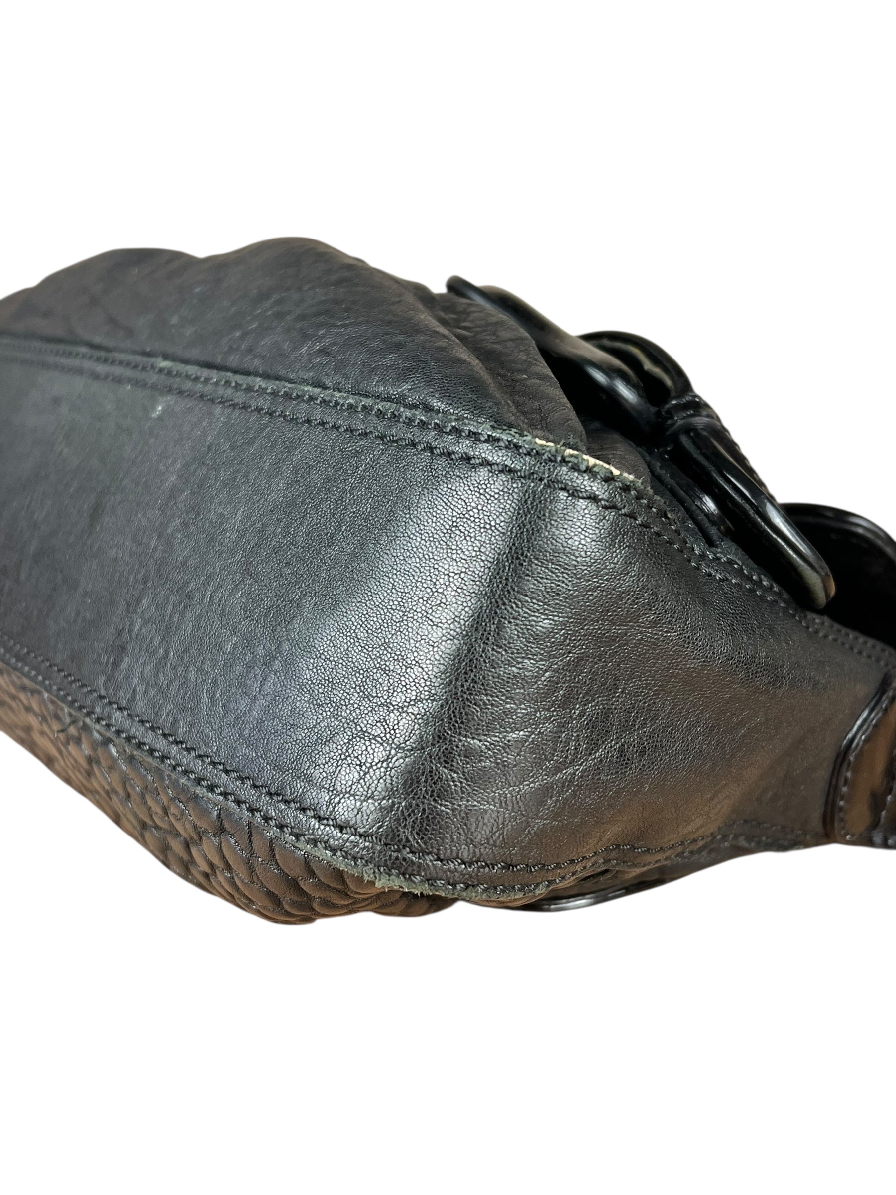 Fendi B Biz Black Leather Shoulder Bag