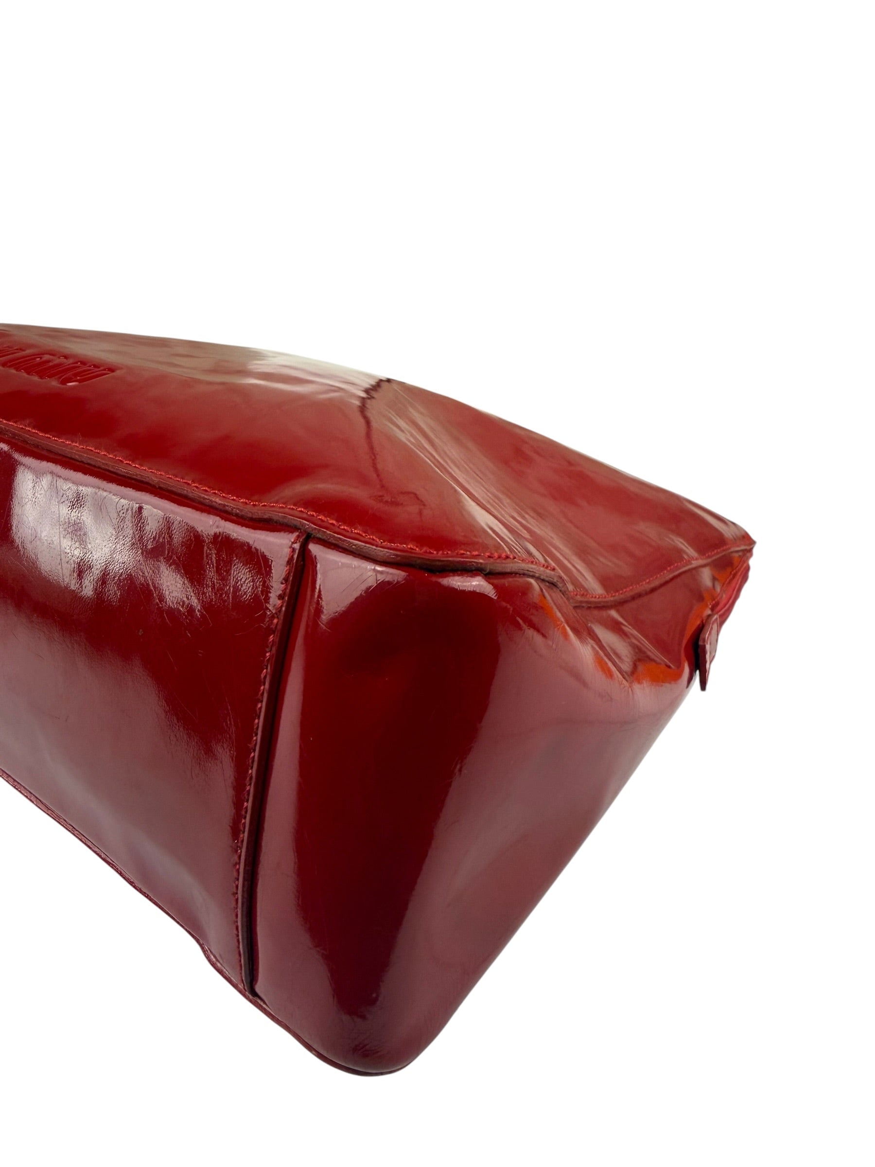 Miu Miu Glossy Candy Red Patent Leather Tote Bag