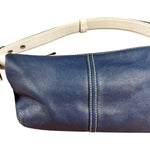 Coach Leather Shoulder Bag Navy/White
