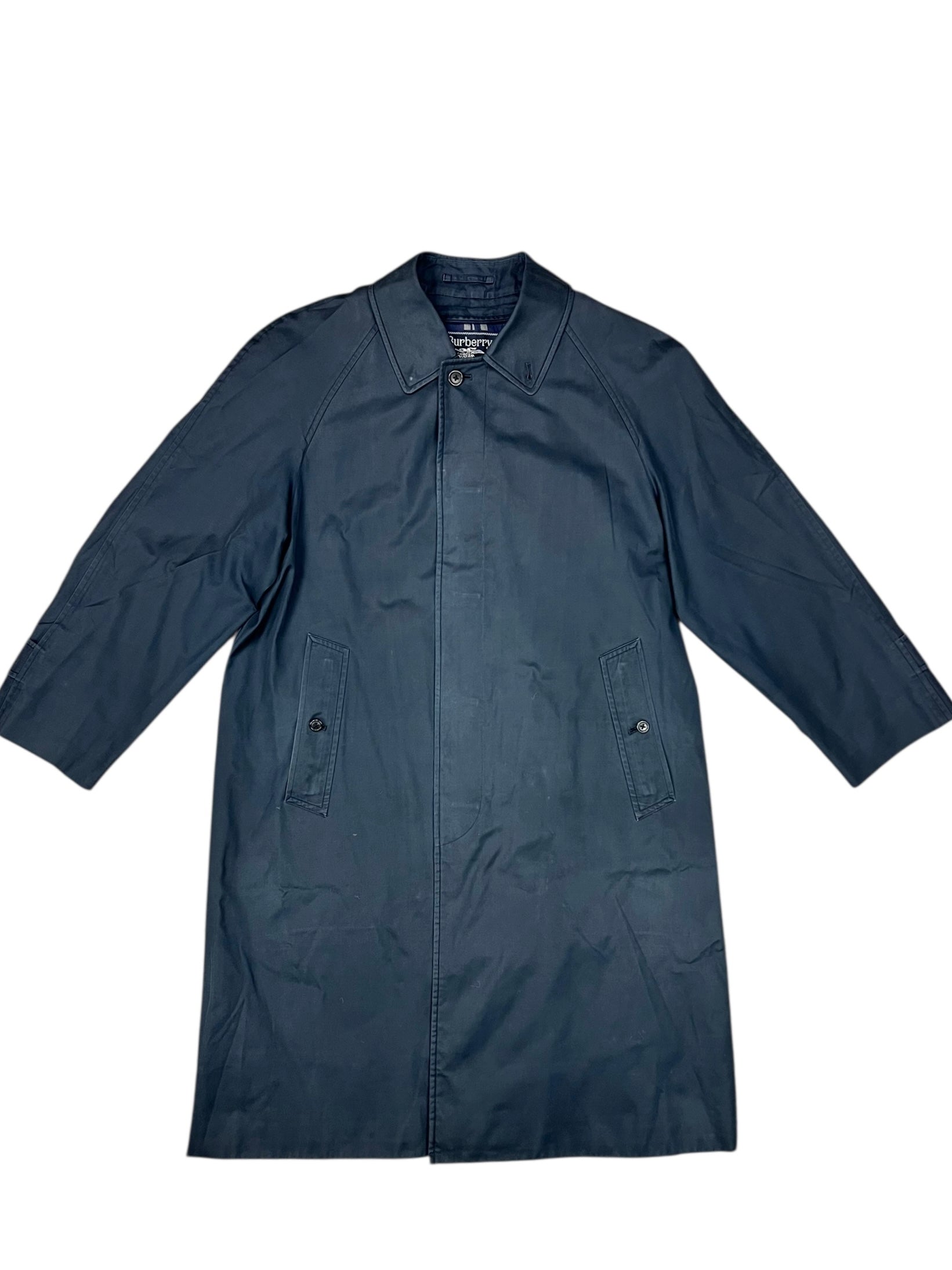 Burberry Vintage Dark Navy Mid-Length Trench Coat