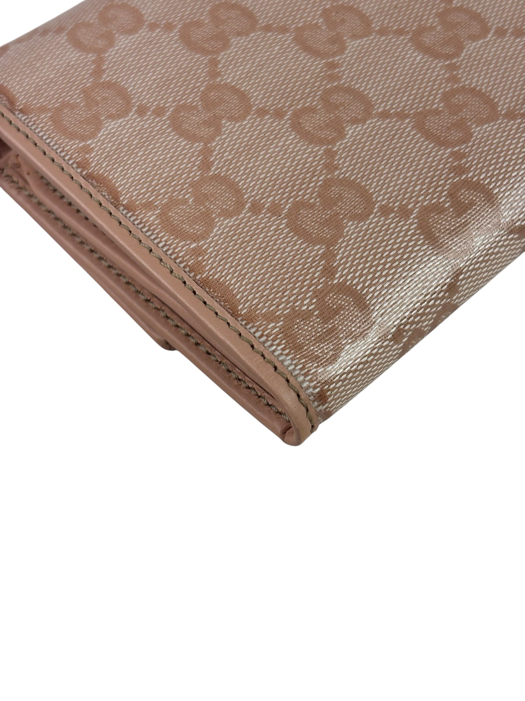 Gucci GG Pink Crystal Canvas Long Wallet