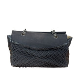 Chanel Vintage Canvas & Leather Chocolate Bar Fold-Over Tote Bag