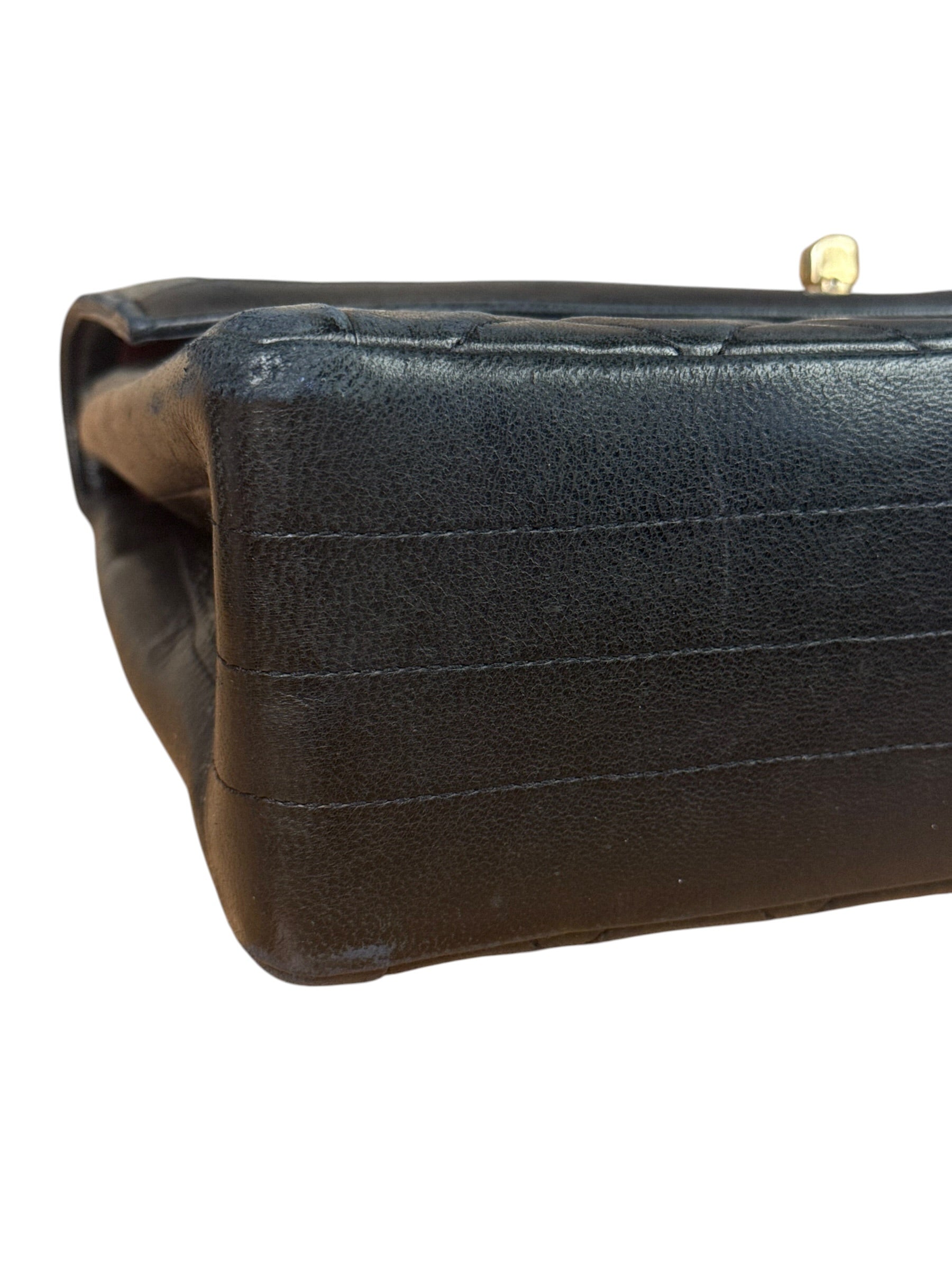 Chanel Black Quilted Leather Chain Flap Bag