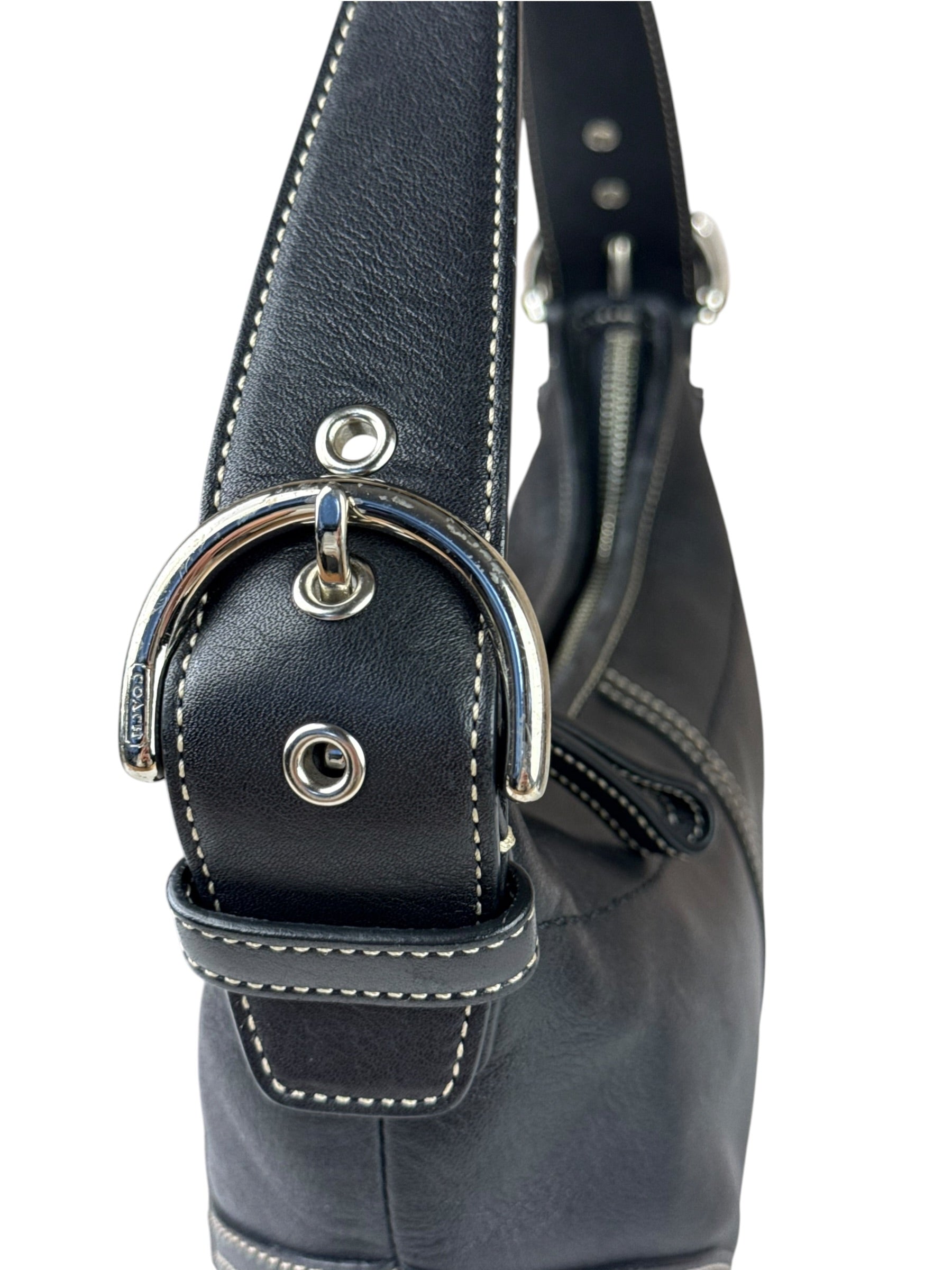 Coach Black Leather Soho Hobo Pochette