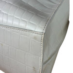 Balenciaga White Crocodile-Embossed Leather Two-Way Bag