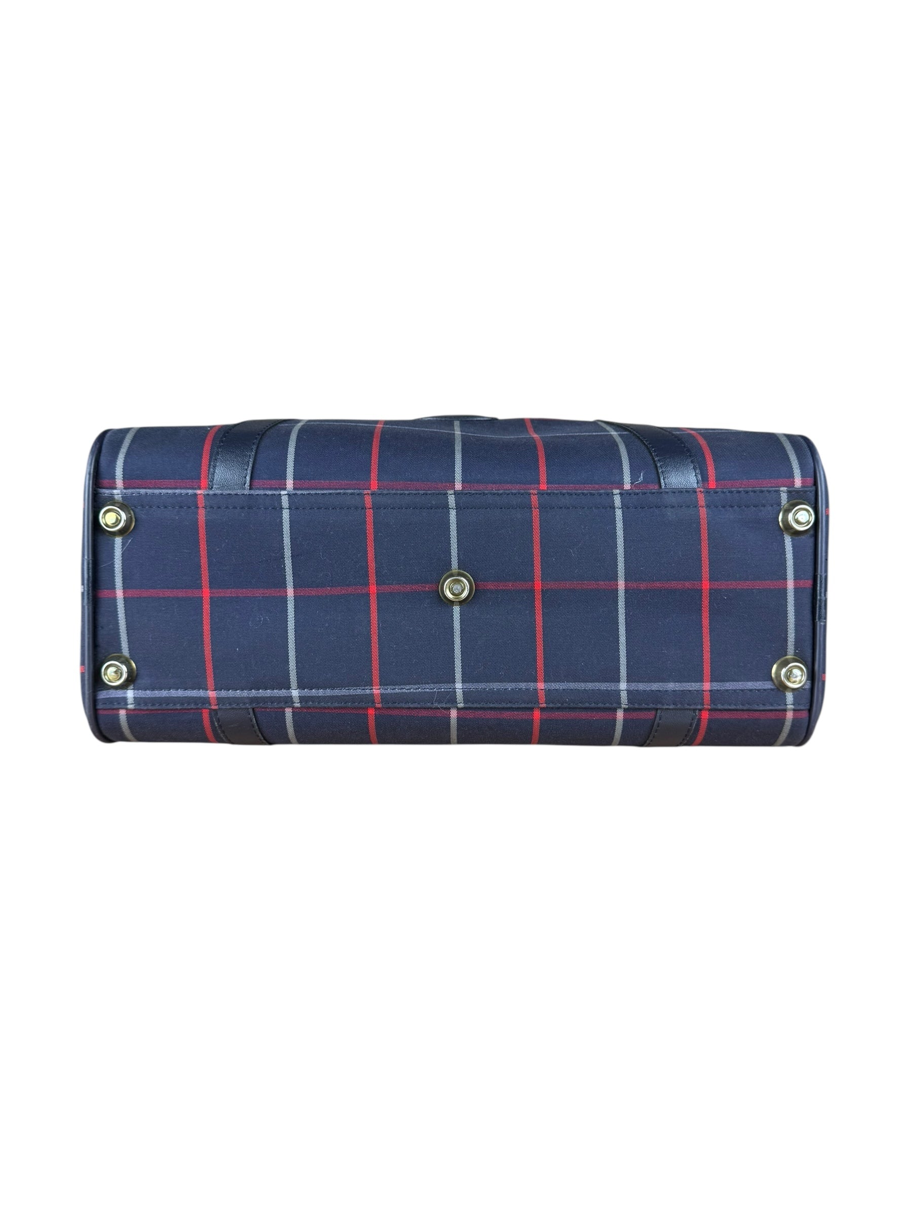 Burberry Blue Nova Check Vintage Boston Bag