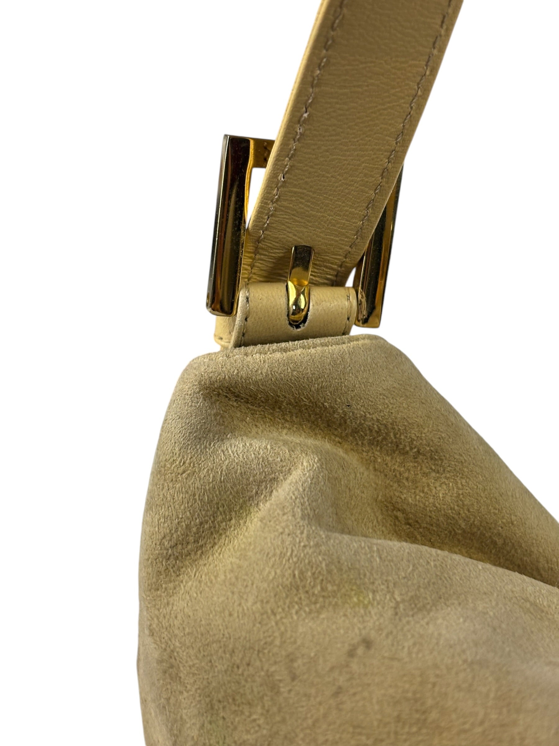 Fendi Beige Suede/Leather Trim Baguette