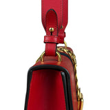 Gucci Red Leather Sylvie Buckle Shoulder Bag