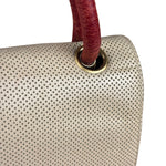 Chanel Beige Perforated Leather CC Flap Bag 2001