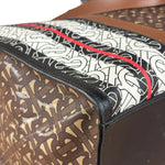 Burberry Leather TB Monogram Stripe E-Canvas Tote Bag