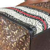 Burberry Leather TB Monogram Stripe E-Canvas Tote Bag