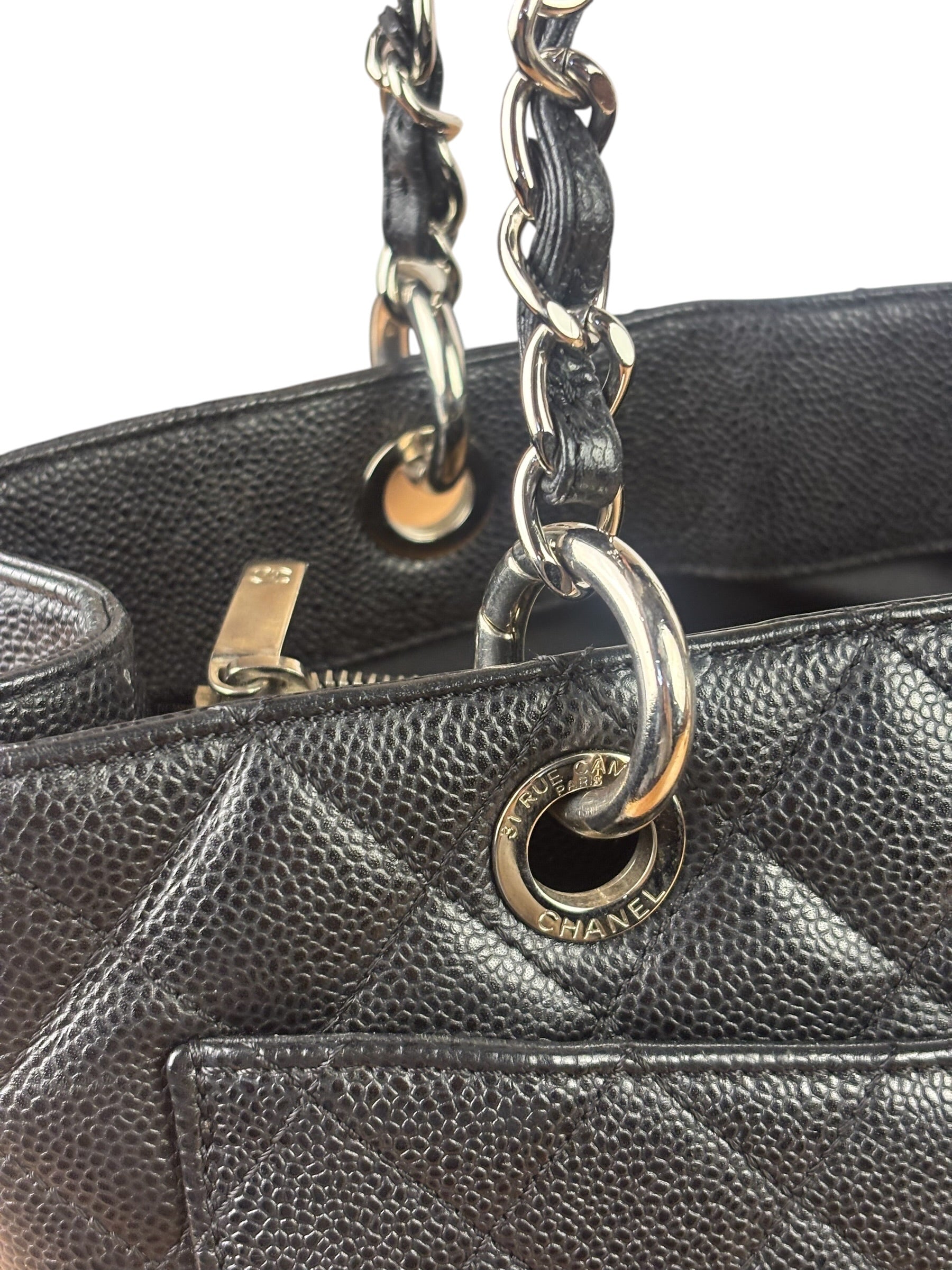 Chanel Black Caviar Quilted Large Shopping Tote 2012