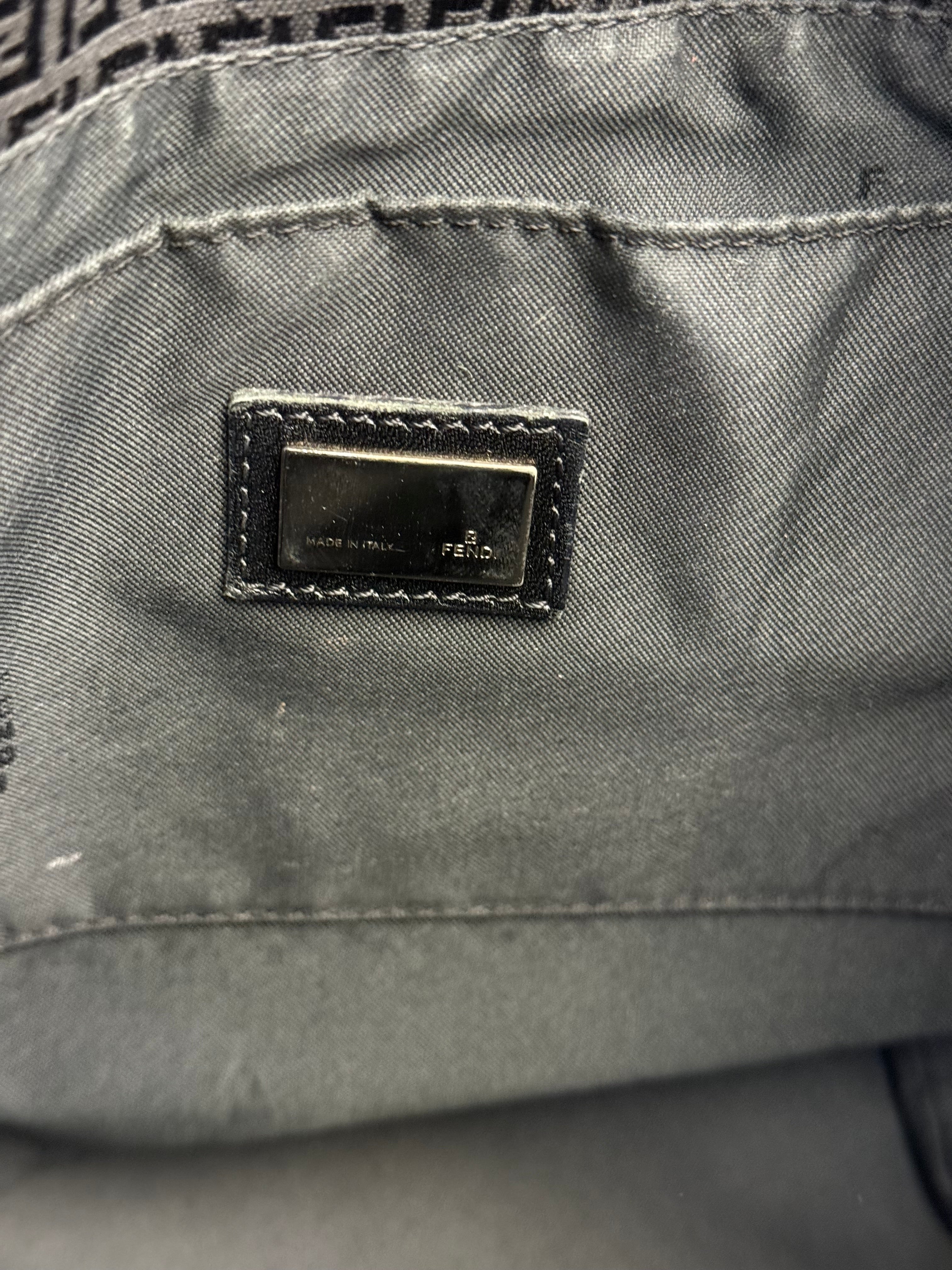Fendi FF Black Canvas Logo Tote